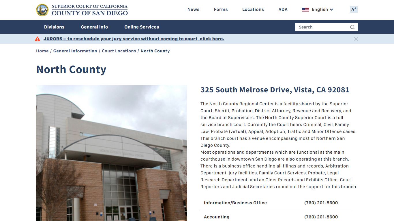 North County | Superior Court of California - County of San Diego