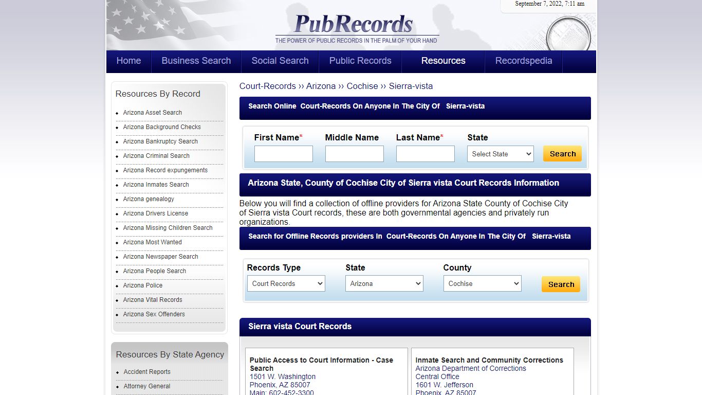 Sierra vista, Cochise County, Arizona Court Records - Pubrecords.com